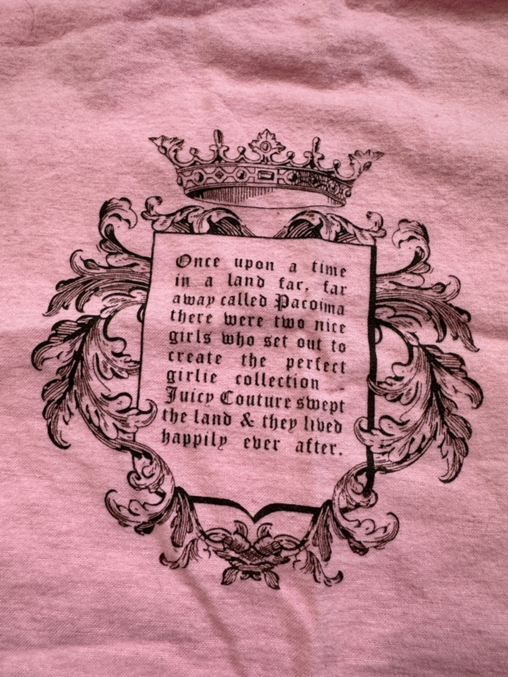 NWOT Juicy Couture Pink Graphic Dust Bag. Large.